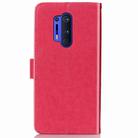 For OnePlus 8 Pro Four-leaf Clasp Embossed Buckle PU Leather Case with Holder & Card Slots & Wallet & Hand Strap(Magenta) - 3