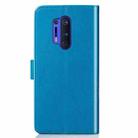 For OnePlus 8 Pro Four-leaf Clasp Embossed Buckle PU Leather Case with Holder & Card Slots & Wallet & Hand Strap(Blue) - 3