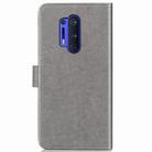For OnePlus 8 Pro Four-leaf Clasp Embossed Buckle PU Leather Case with Holder & Card Slots & Wallet & Hand Strap(Grey) - 2