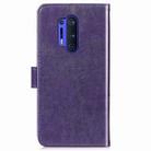 For OnePlus 8 Pro Four-leaf Clasp Embossed Buckle PU Leather Case with Holder & Card Slots & Wallet & Hand Strap(Purple) - 3