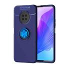 For Huawei Enjoy 20 Plus Metal Ring Holder 360 Degree Rotating TPU Case(Blue+Blue) - 1