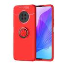 For Huawei Enjoy 20 Plus Metal Ring Holder 360 Degree Rotating TPU Case(Red+Red) - 1