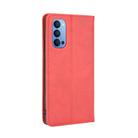For OPPO Reno4 4G Magnetic Buckle Retro Crazy Horse Texture Horizontal Flip Leather Case  , with Holder & Card Slots & Photo Frame(Red) - 4