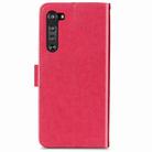 For Motorola Edge Four-leaf Clasp Embossed Buckle Mobile Phone Protection Leather Case with Lanyard & Card Slot & Wallet & Bracket Function(Magenta) - 3