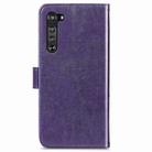 For Motorola Edge Four-leaf Clasp Embossed Buckle Mobile Phone Protection Leather Case with Lanyard & Card Slot & Wallet & Bracket Function(Purple) - 3