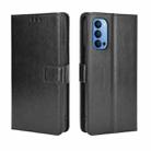 For OPPO Reno4 4G Retro Crazy Horse Texture Horizontal Flip Leather Case , with Holder & Card Slots & Photo Frame(Black) - 1