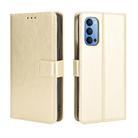 For OPPO Reno4 4G Retro Crazy Horse Texture Horizontal Flip Leather Case , with Holder & Card Slots & Photo Frame(Gold) - 1