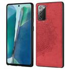 For Samsung Galaxy Note 20 Ultra Mandala Embossed Cloth + PC + TPU Mobile Phone Case with Magnetic Function & Hand Strap(Red) - 1