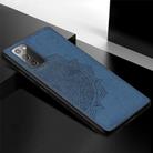 For Samsung Galaxy Note 20 Ultra Mandala Embossed Cloth + PC + TPU Mobile Phone Case with Magnetic Function & Hand Strap(Blue) - 3