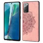 For Samsung Galaxy Note 20 Ultra Mandala Embossed Cloth + PC + TPU Mobile Phone Case with Magnetic Function & Hand Strap(Rose Gold) - 1