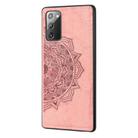 For Samsung Galaxy Note 20 Ultra Mandala Embossed Cloth + PC + TPU Mobile Phone Case with Magnetic Function & Hand Strap(Rose Gold) - 2