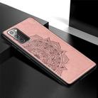 For Samsung Galaxy Note 20 Ultra Mandala Embossed Cloth + PC + TPU Mobile Phone Case with Magnetic Function & Hand Strap(Rose Gold) - 3