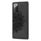 For Samsung Galaxy Note 20 Mandala Embossed Cloth + PC + TPU Mobile Phone Case with Magnetic Function & Hand Strap(Black) - 2