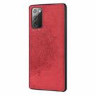 For Samsung Galaxy Note 20 Mandala Embossed Cloth + PC + TPU Mobile Phone Case with Magnetic Function & Hand Strap(Red) - 2