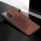 For Samsung Galaxy Note 20 Mandala Embossed Cloth + PC + TPU Mobile Phone Case with Magnetic Function & Hand Strap(Brown) - 3