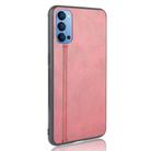 For Oppo Reno4 4G International Edition Shockproof Sewing Cow Pattern Skin PC + PU + TPU Case(Red) - 3