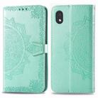 For Motorola One Fusion Plus Mandala Flower Embossed Horizontal Flip Leather Case with Bracket / Card Slot / Wallet / Lanyard(Green) - 1