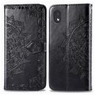 For Motorola One Fusion Plus Mandala Flower Embossed Horizontal Flip Leather Case with Bracket / Card Slot / Wallet / Lanyard(Black) - 1