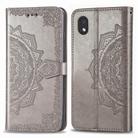 For Motorola One Fusion Plus Mandala Flower Embossed Horizontal Flip Leather Case with Bracket / Card Slot / Wallet / Lanyard(Gray) - 1