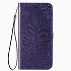 For Motorola One Fusion Plus Mandala Flower Embossed Horizontal Flip Leather Case with Bracket / Card Slot / Wallet / Lanyard(Purple) - 2