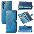 For Motorola Edge Mandala Flower Embossed Horizontal Flip Leather Case with Bracket / Card Slot / Wallet / Lanyard(Blue) - 1