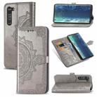 For Motorola Edge Mandala Flower Embossed Horizontal Flip Leather Case with Bracket / Card Slot / Wallet / Lanyard(Gray) - 1