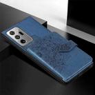 For Samsung Galaxy Note 20 Mandala Embossed Magnetic Cloth PU + TPU + PC Case with Holder & Card Slots & Wallet & Photo Frame & Strap(Blue) - 2