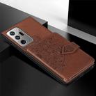 For Samsung Galaxy Note 20 Mandala Embossed Magnetic Cloth PU + TPU + PC Case with Holder & Card Slots & Wallet & Photo Frame & Strap(Brown) - 1