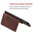 For Samsung Galaxy Note 20 Mandala Embossed Magnetic Cloth PU + TPU + PC Case with Holder & Card Slots & Wallet & Photo Frame & Strap(Brown) - 2