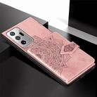For Samsung Galaxy Note 20 Mandala Embossed Magnetic Cloth PU + TPU + PC Case with Holder & Card Slots & Wallet & Photo Frame & Strap(Rose Gold) - 2