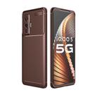 For vivo IQOO 5 Pro Carbon Fiber Texture Shockproof TPU Case(Brown) - 1