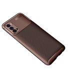 For OPPO Reno4 4G Global Official Version Carbon Fiber Texture Shockproof TPU Case(Brown) - 2