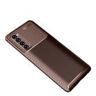 For OPPO Reno4 Pro 4G Global Official Version Carbon Fiber Texture Shockproof TPU Case(Brown) - 2