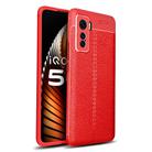 For VIVO IQOO 5 Litchi Texture TPU Shockproof Case(Red) - 1