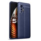 For VIVO IQOO 5 Pro Litchi Texture TPU Shockproof Case(Navy Blue) - 1