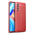 For OPPO Reno4 Pro 4G  Litchi Texture TPU Shockproof Case(Red) - 1