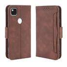 For Google Pixel 4a 4G Wallet Style Skin Feel Calf Pattern Leather Case with Separate Card Slot(Brown) - 1