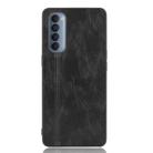 For Oppo Reno4 Pro 4G Shockproof Sewing Cow Pattern Skin PC + PU + TPU Case(Black) - 2