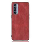 For Oppo Reno4 Pro 4G Shockproof Sewing Cow Pattern Skin PC + PU + TPU Case(Red) - 2