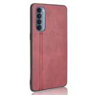 For Oppo Reno4 Pro 4G Shockproof Sewing Cow Pattern Skin PC + PU + TPU Case(Red) - 3