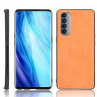 For Oppo Reno4 Pro 4G Shockproof Sewing Cow Pattern Skin PC + PU + TPU Case(Orange) - 1