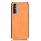 For Oppo Reno4 Pro 4G Shockproof Sewing Cow Pattern Skin PC + PU + TPU Case(Orange) - 2