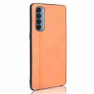 For Oppo Reno4 Pro 4G Shockproof Sewing Cow Pattern Skin PC + PU + TPU Case(Orange) - 3