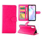 For Xiaomi Redmi 9A Crazy Horse Texture Leather Horizontal Flip Protective Case with Holder & Card Slots & Wallet & Photo Frame(Magenta) - 1