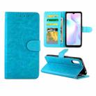 For Xiaomi Redmi 9A Crazy Horse Texture Leather Horizontal Flip Protective Case with Holder & Card Slots & Wallet & Photo Frame(baby Blue) - 1