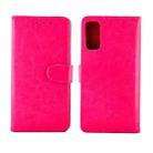 For OPPO Reno4 Crazy Horse Texture Leather Horizontal Flip Protective Case with Holder & Card Slots & Wallet & Photo Frame(Magenta) - 2