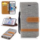 Color Matching Denim Texture Leather Case for iPhone 5 &  Se , with Holder & Card Slots & Wallet & Lanyard(Gray) - 1