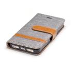 Color Matching Denim Texture Leather Case for iPhone 5 &  Se , with Holder & Card Slots & Wallet & Lanyard(Gray) - 3