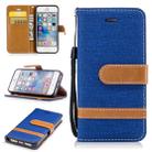 Color Matching Denim Texture Leather Case for iPhone 5 &  Se , with Holder & Card Slots & Wallet & Lanyard(Royal Blue) - 1