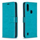 For Motorola Moto E6s (2020) Crazy Horse Texture Horizontal Flip Leather Case with Holder & Card Slots & Wallet & Photo Frame(Blue) - 1